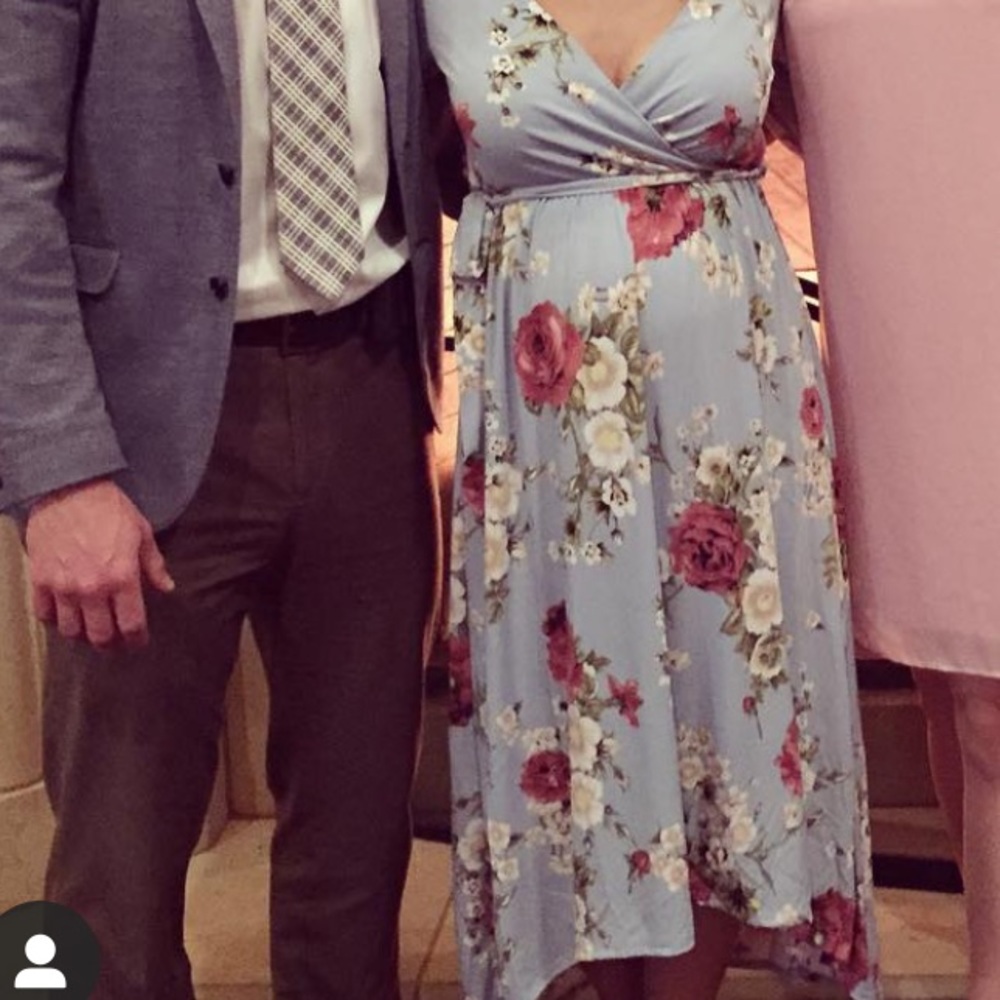 Pinkblush floral high/low maternity dress